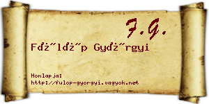 Fülöp Györgyi névjegykártya